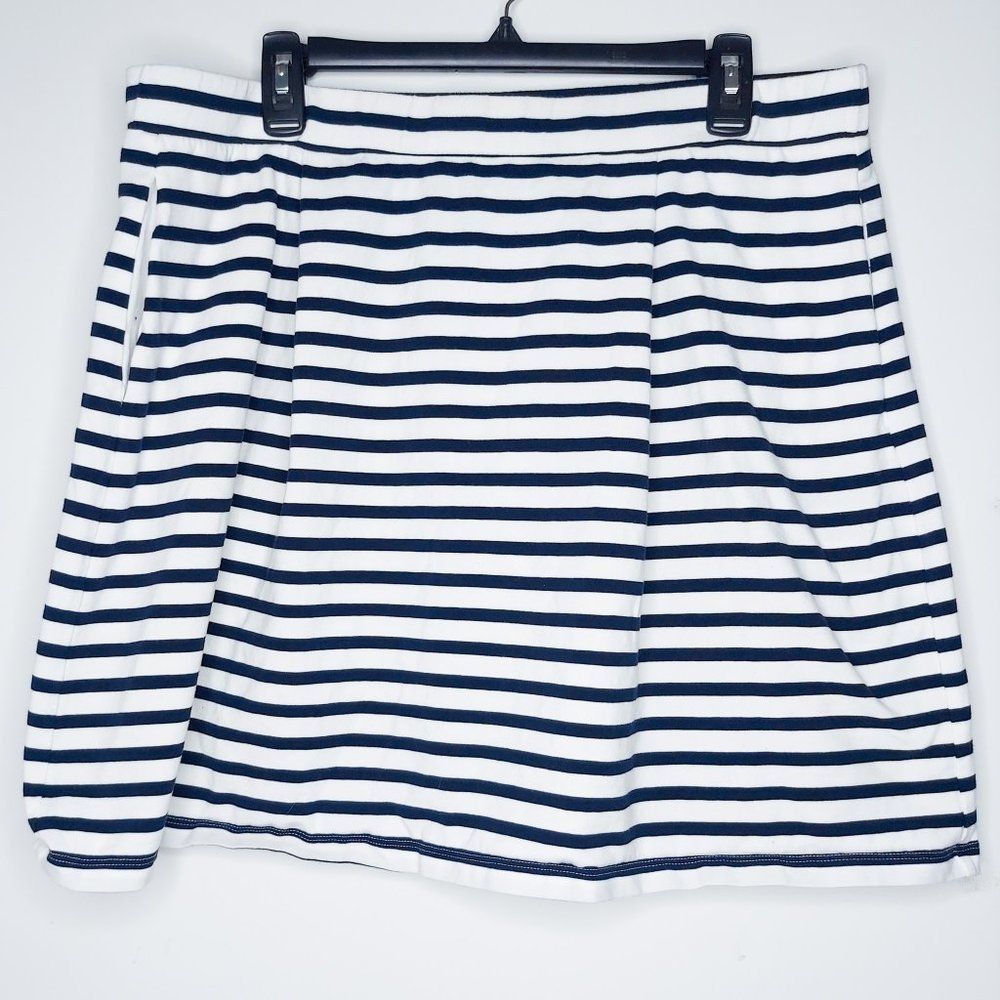Tommy Hilfiger Navy White Striped Stretchy Mini Skirt Size XL